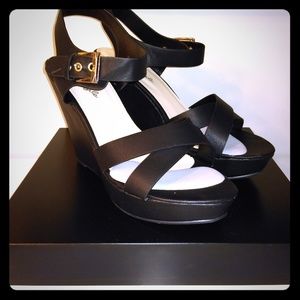Black leather sandals